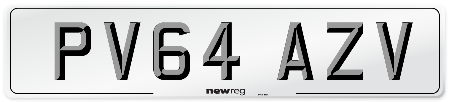 PV64 AZV Number Plate from New Reg